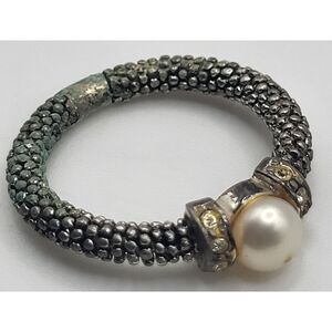 Sterling Silver Pearl Solitaire Ring Size 8 Signed 925